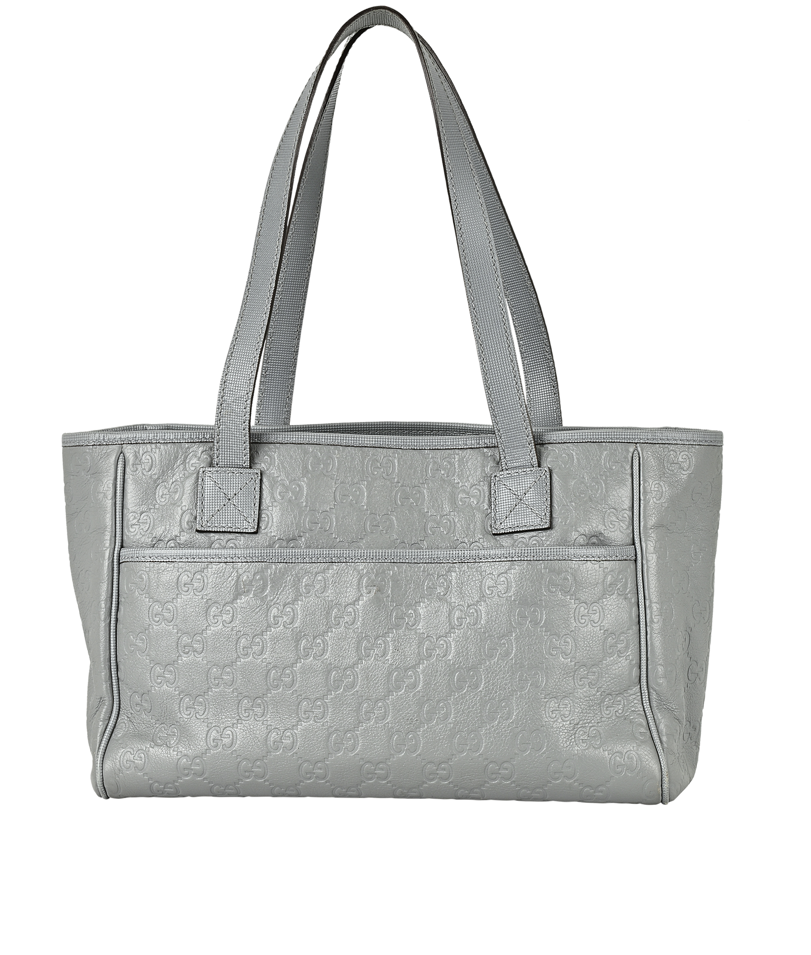 Tote Bag, &pound;220, Handbags, Blue/Grey, Leather, Back view